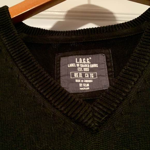 H&M L.O.G.G. Black sweater vest XL - Picture 2 of 2